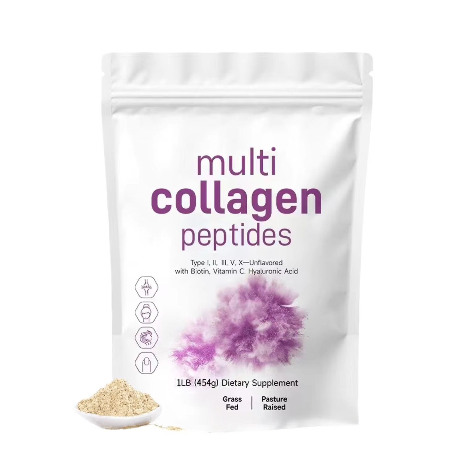 Collagen Peptide Powder - 454G Multi Collageen Peptiden Poeder -
