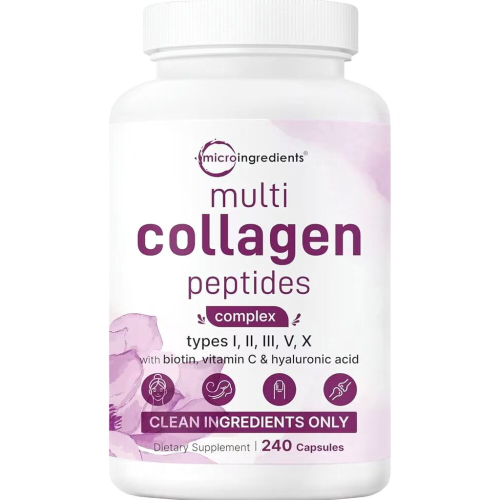 Collagen Peptide Powder - Micro-Ingredient Multi-Collageen Peptide Pillen, 240 capsules.