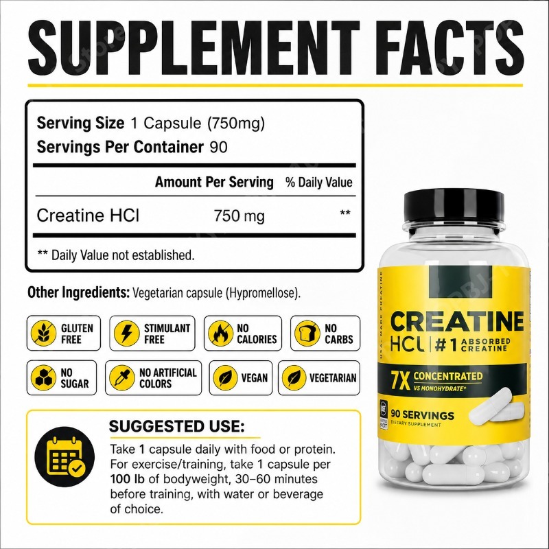 Creatine HCl 750mg 90 capsules - Fitness With Nutrition recensie en prijs